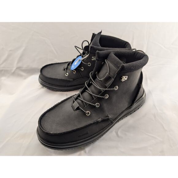 NWT Hey Dude Shoes Bradley Boot Leather in Leather Black size 13